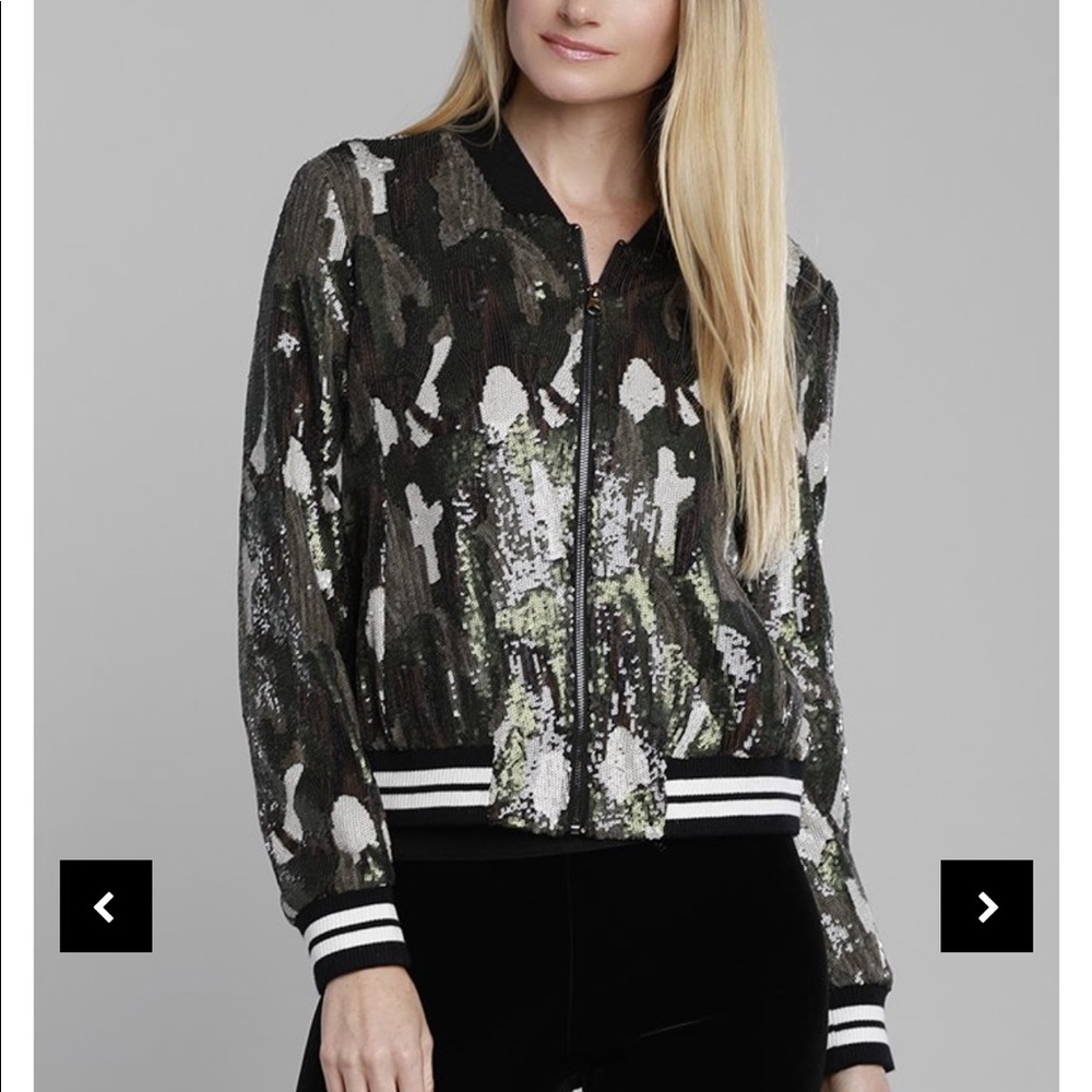Camoflauge Sequin Bomber Jacket - Dolce Cabo
